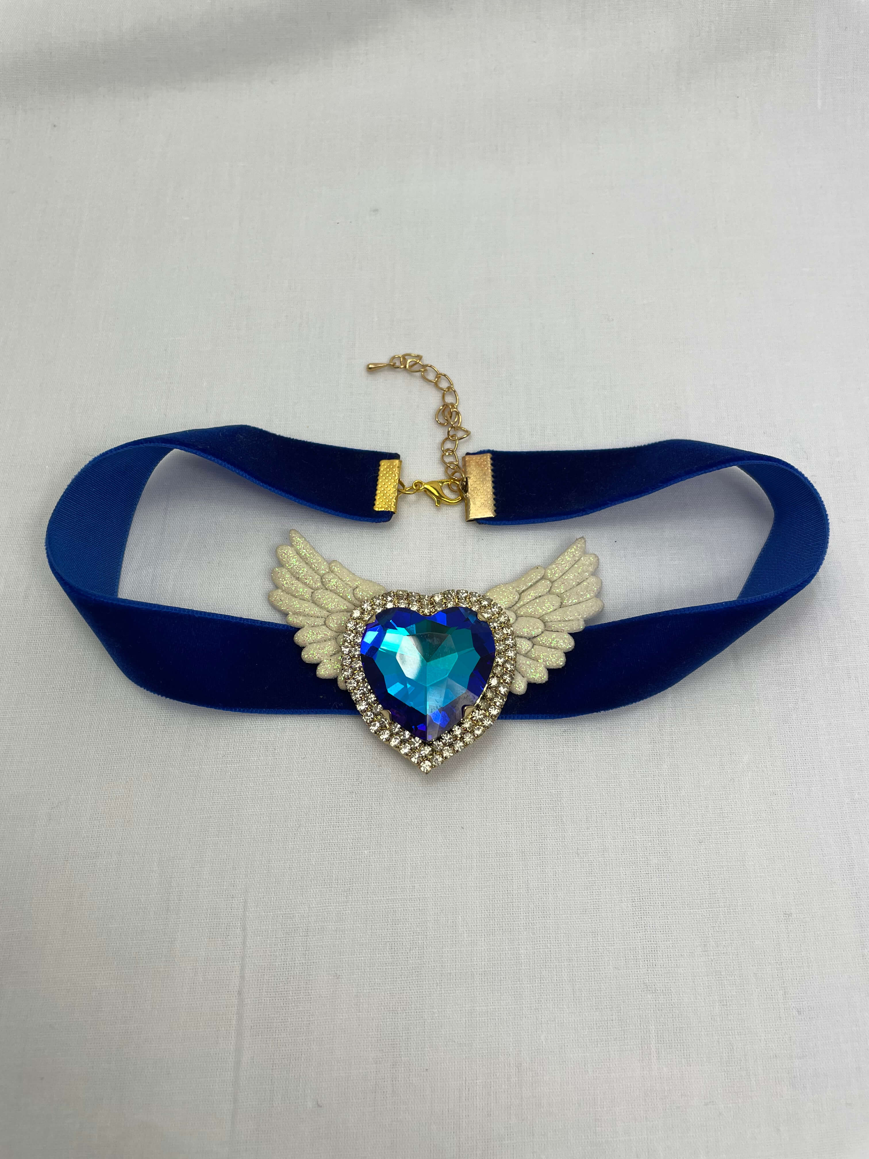 Choker Blå Hjärta Vingar