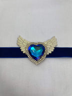 Choker Blå Hjärta Vingar