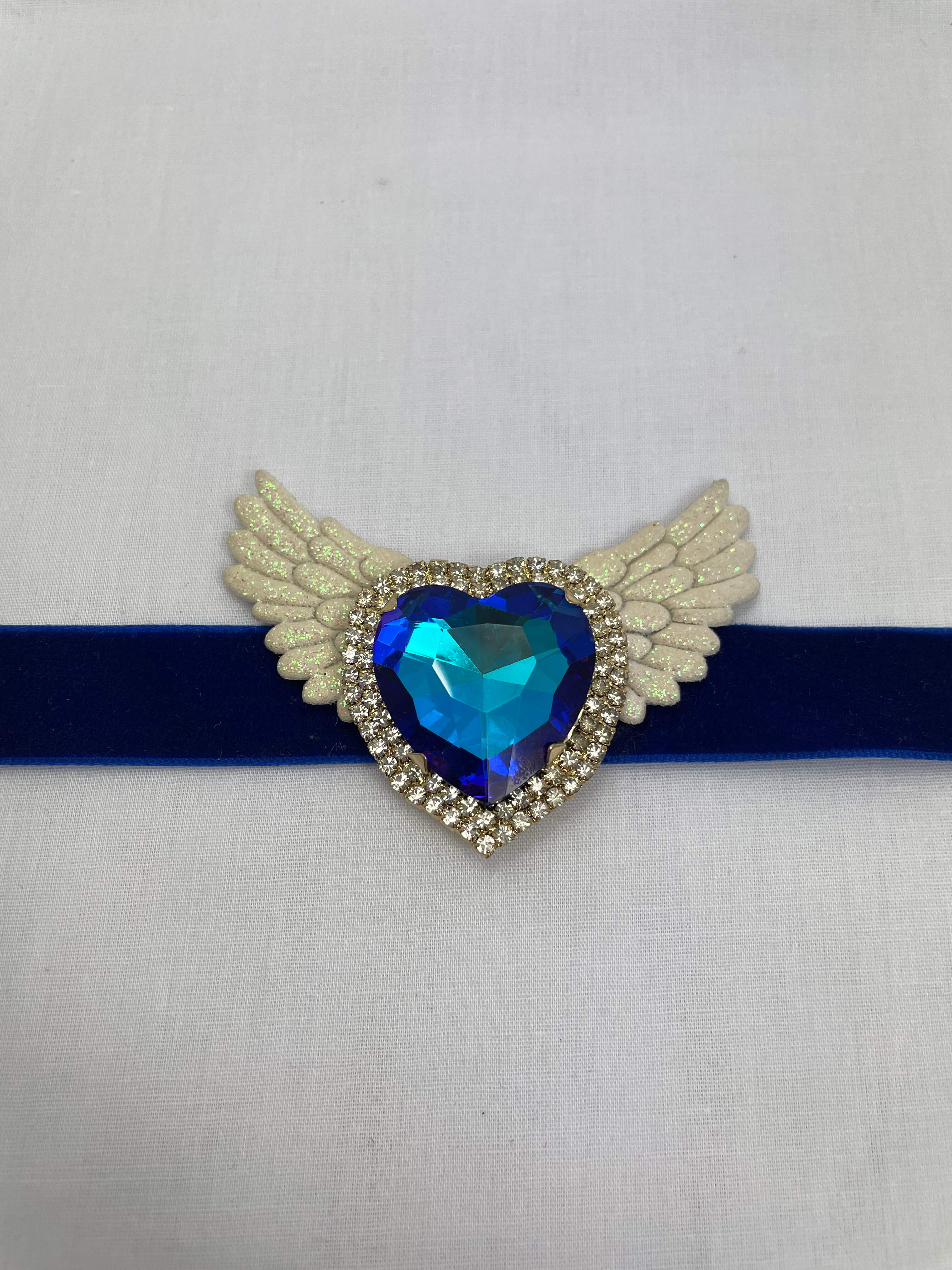 Choker Blå Hjärta Vingar