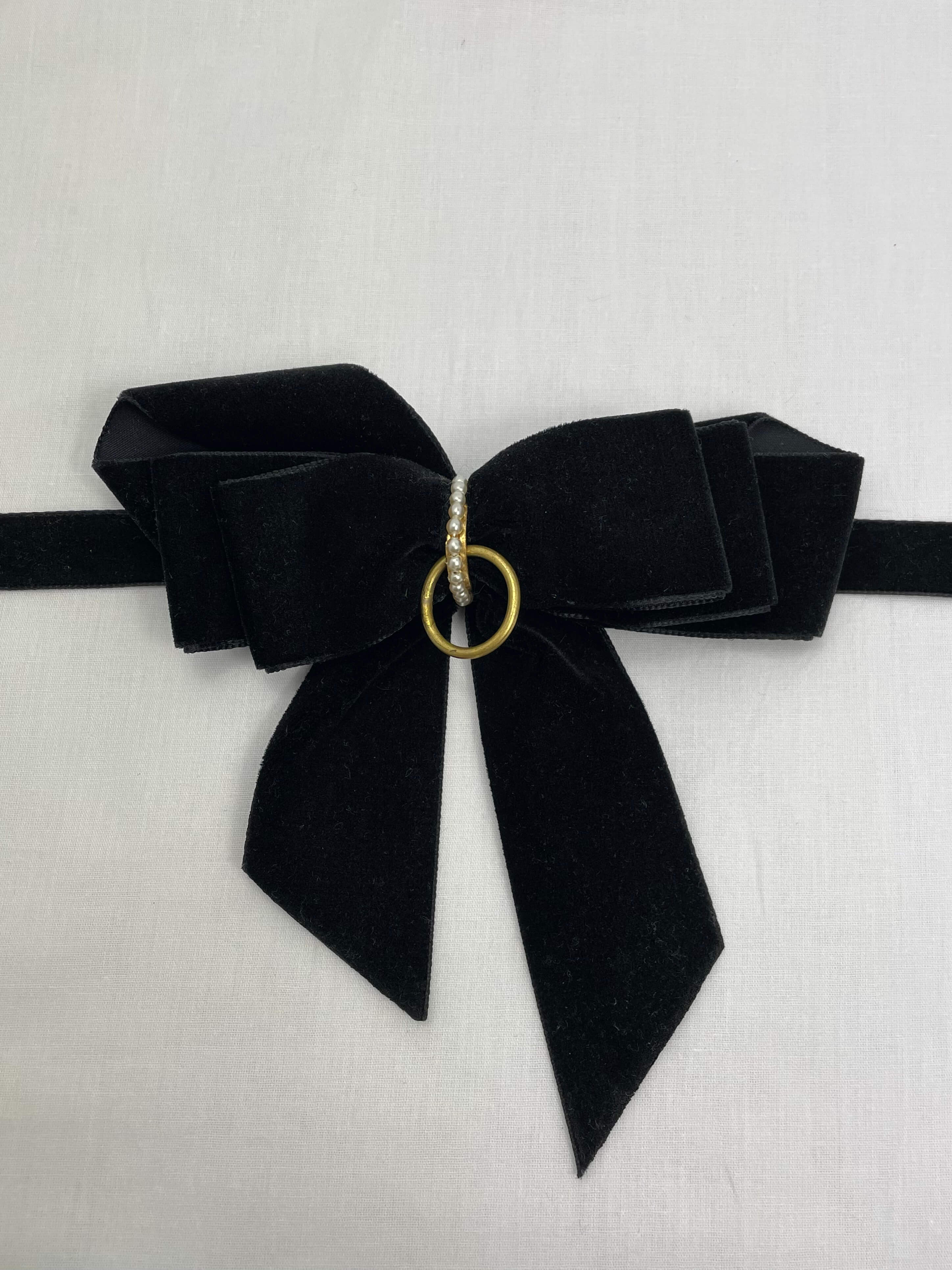 Choker+Brosch Guld Svart