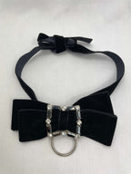 Choker + Brosch Stor Svart Sammet