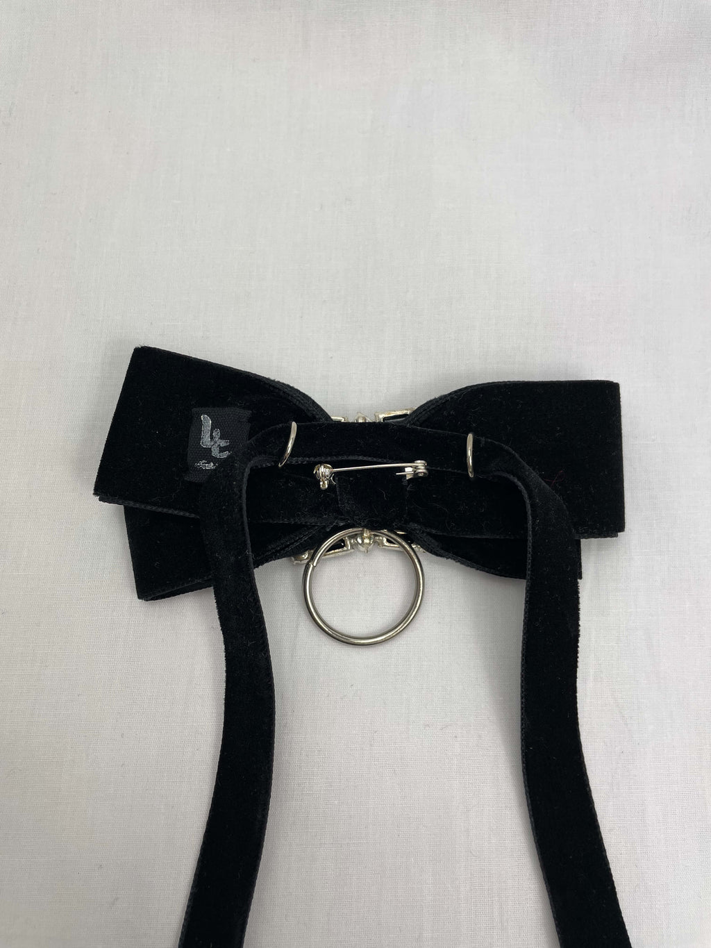 Choker + Brosch Stor Svart Sammet