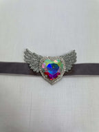 Choker Grå Hjärta Vingar