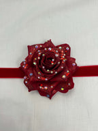 Choker Mörkröd Ros