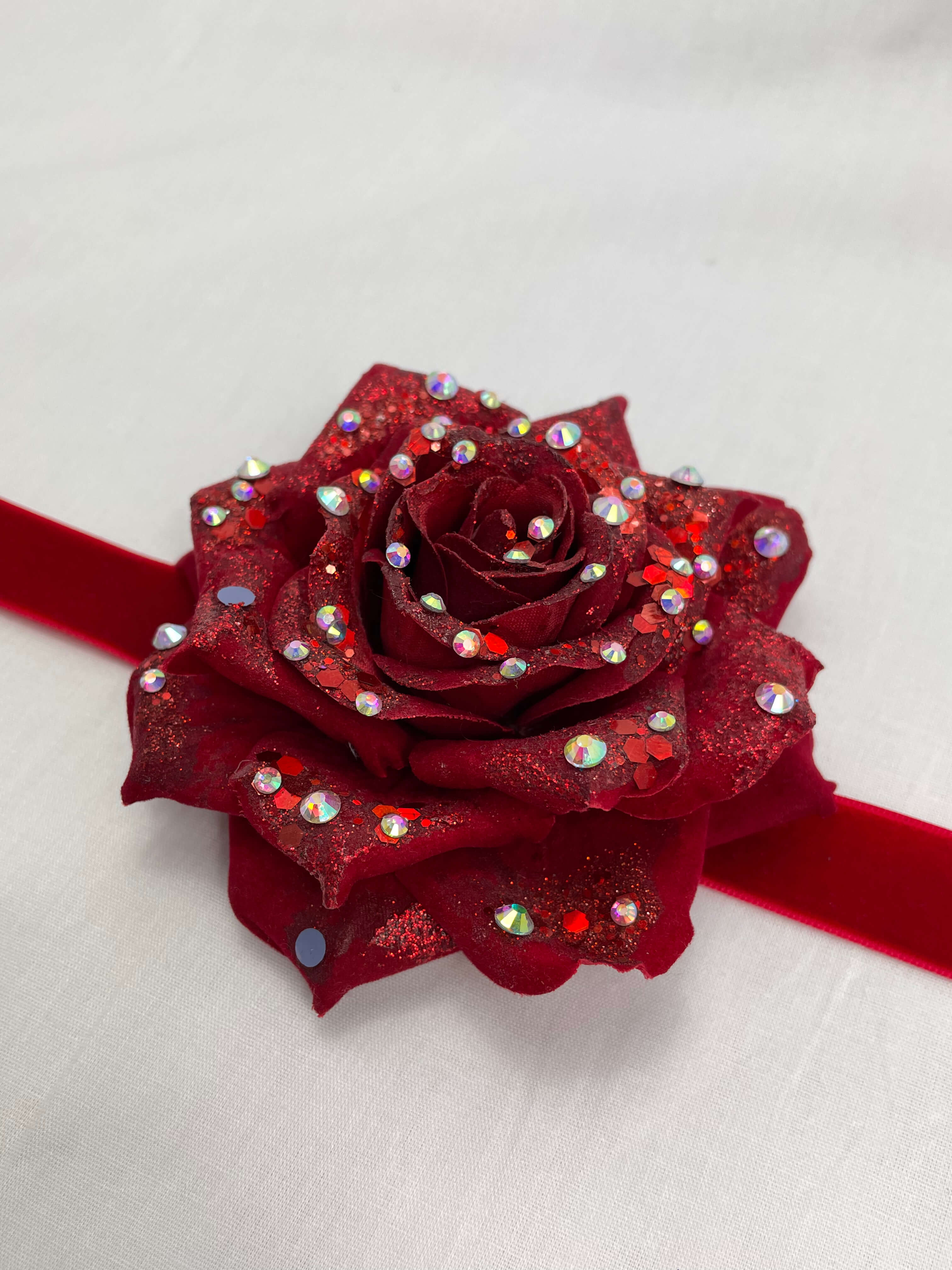 Choker Mörkröd Ros