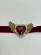 Choker Röd Hjärta Vingar