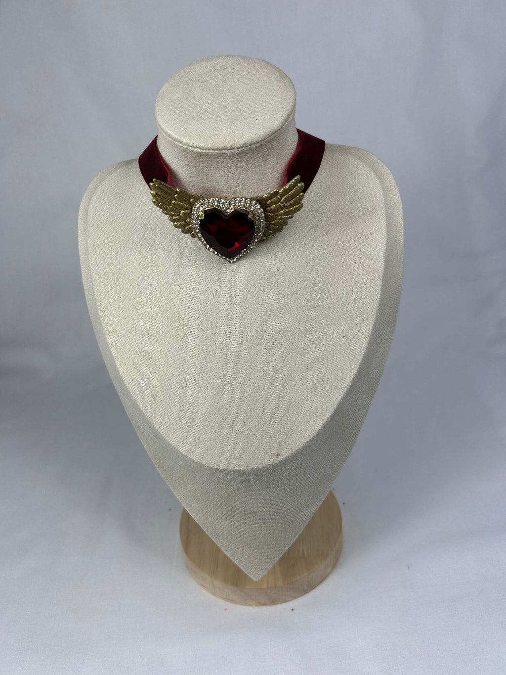 Choker Röd Hjärta Vingar