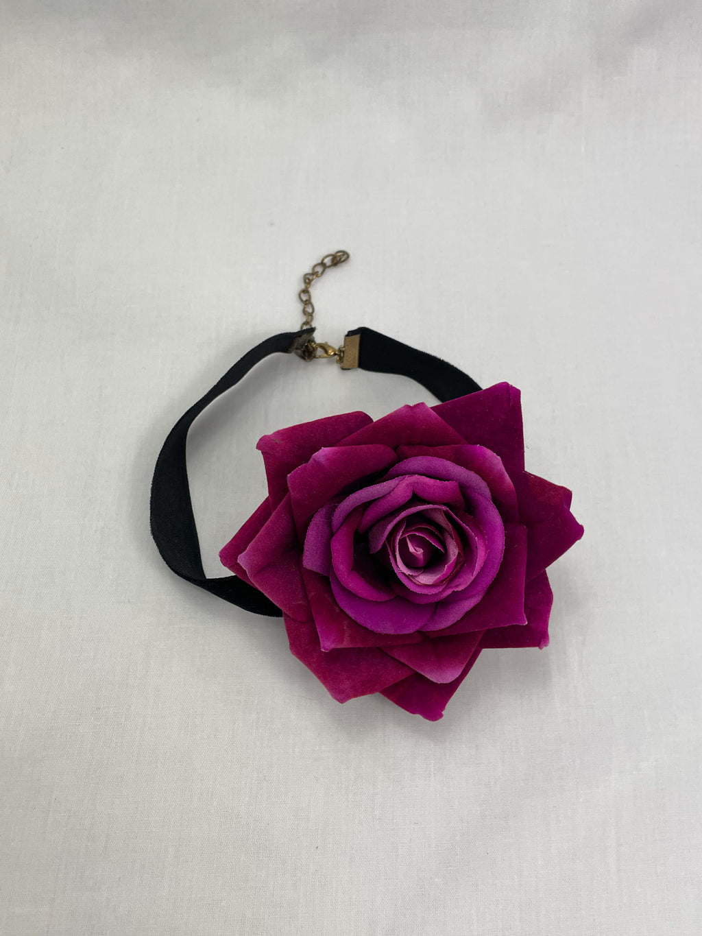 Choker Svart Lila Ros