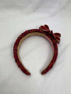 Diadem Röd Chaneltyg Rosett