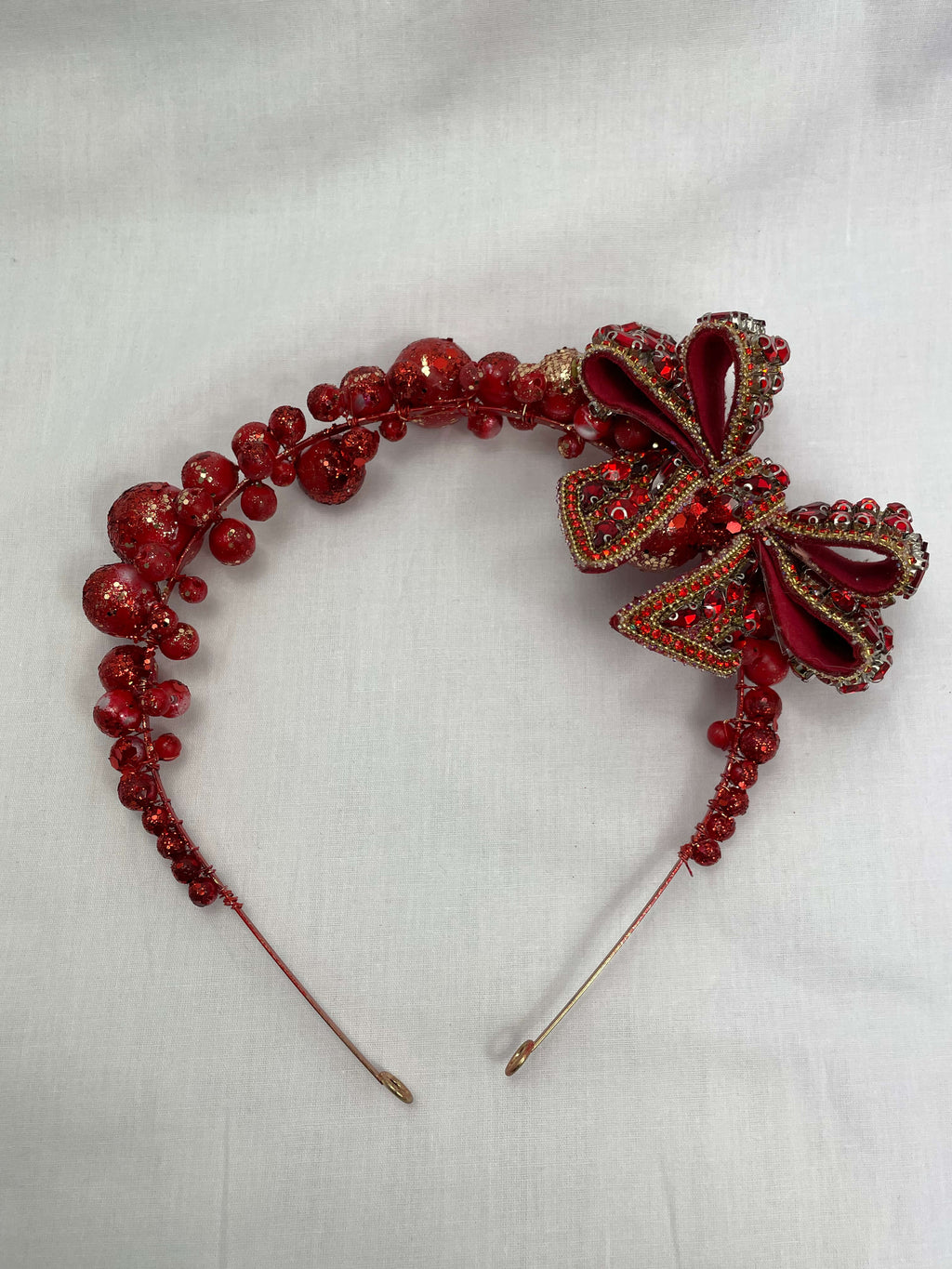 Diadem Röd Vinter Rosett