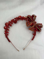 Diadem Röd Vinter Rosett