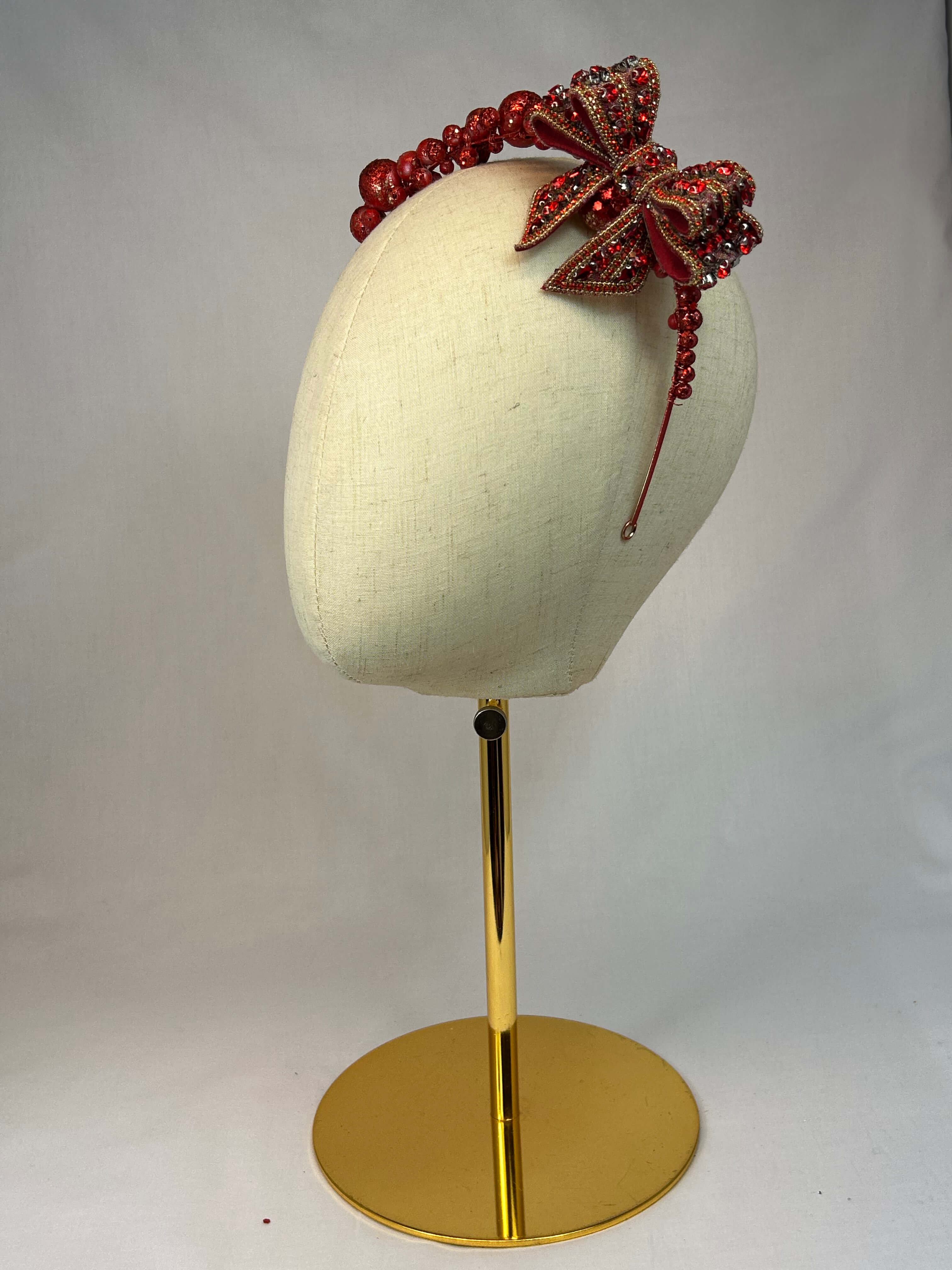 Diadem Röd Vinter Rosett