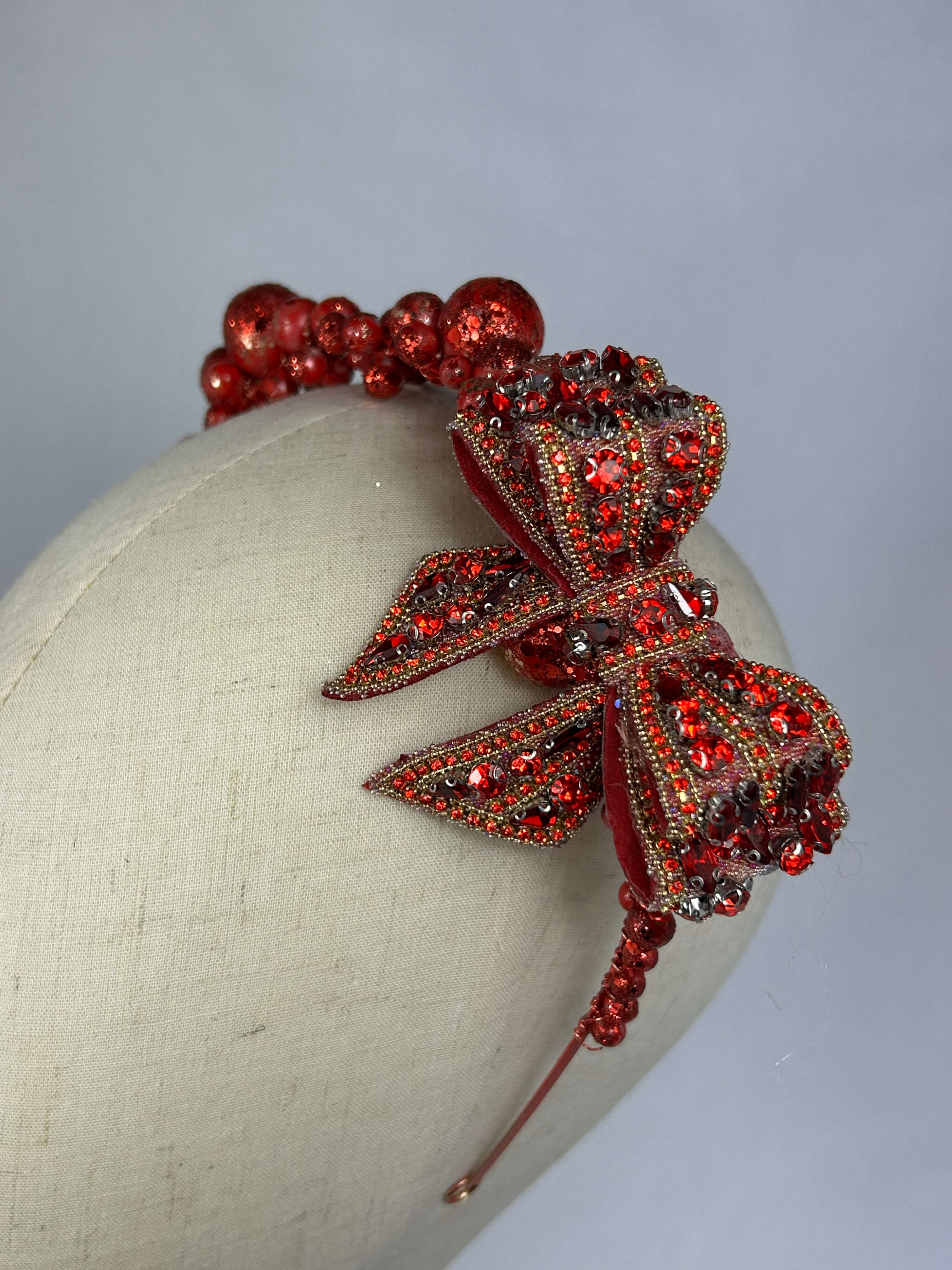 Diadem Röd Vinter Rosett