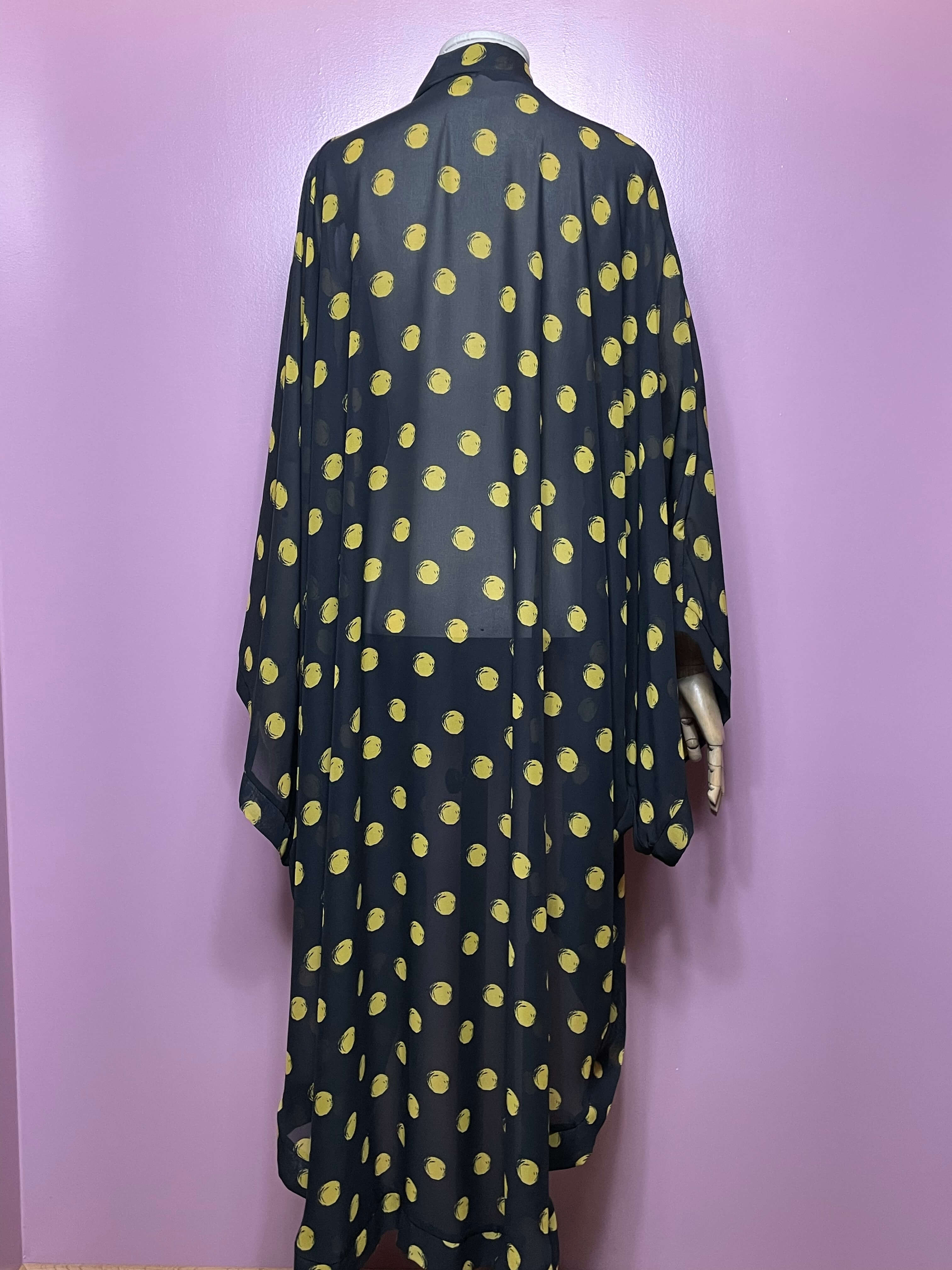 Kimono Svart Gul Prickar