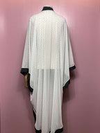 Kimono Vit Svart Små Prickar