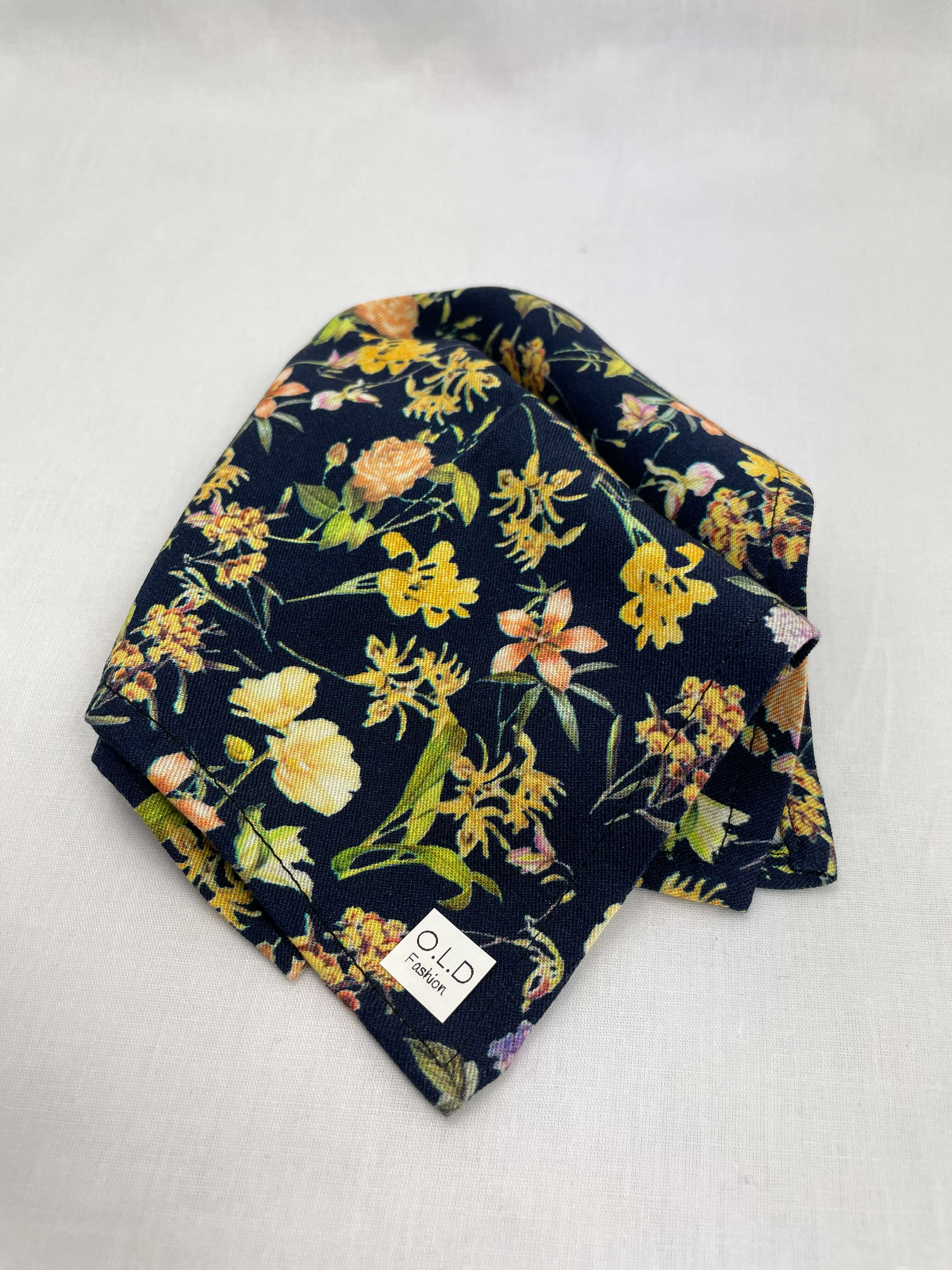 Näsduk Marinblå Blommig