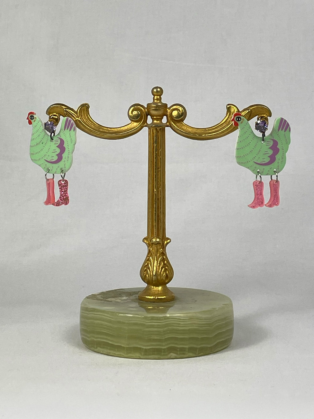 Örhängen Grön Lila Höna