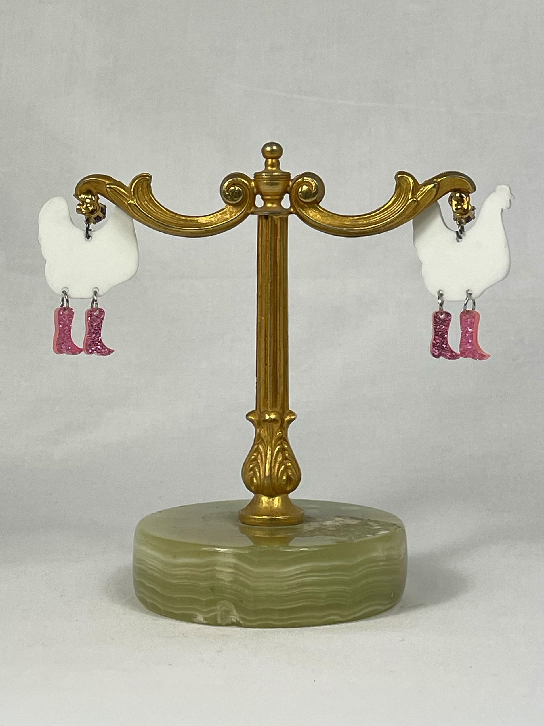 Örhängen Grön Lila Höna