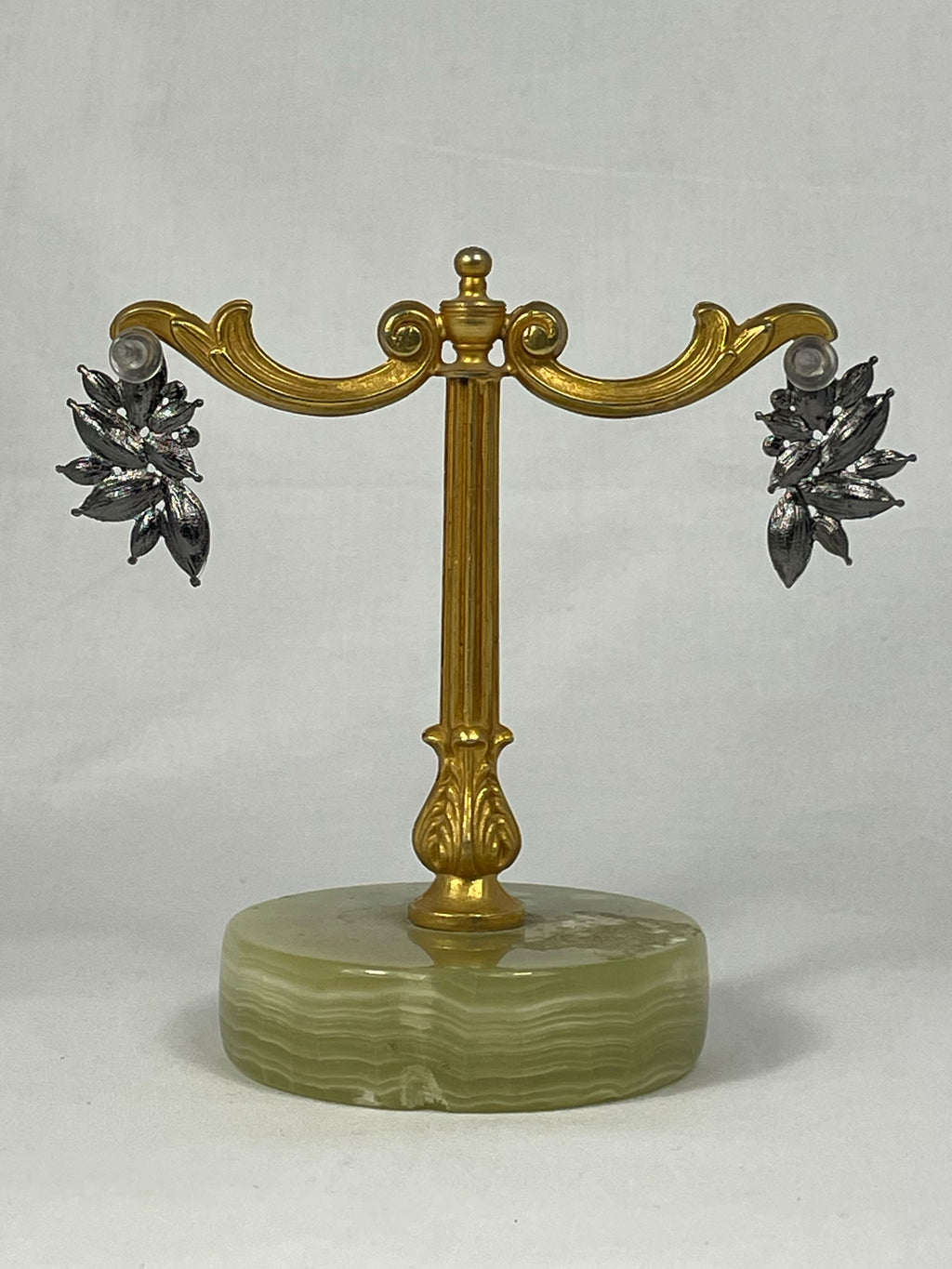 Örhängen Mörkblå Grå Strass