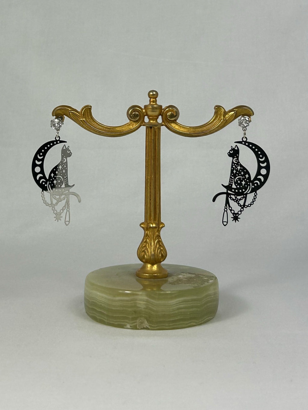 Örhängen Silver Måne Katt