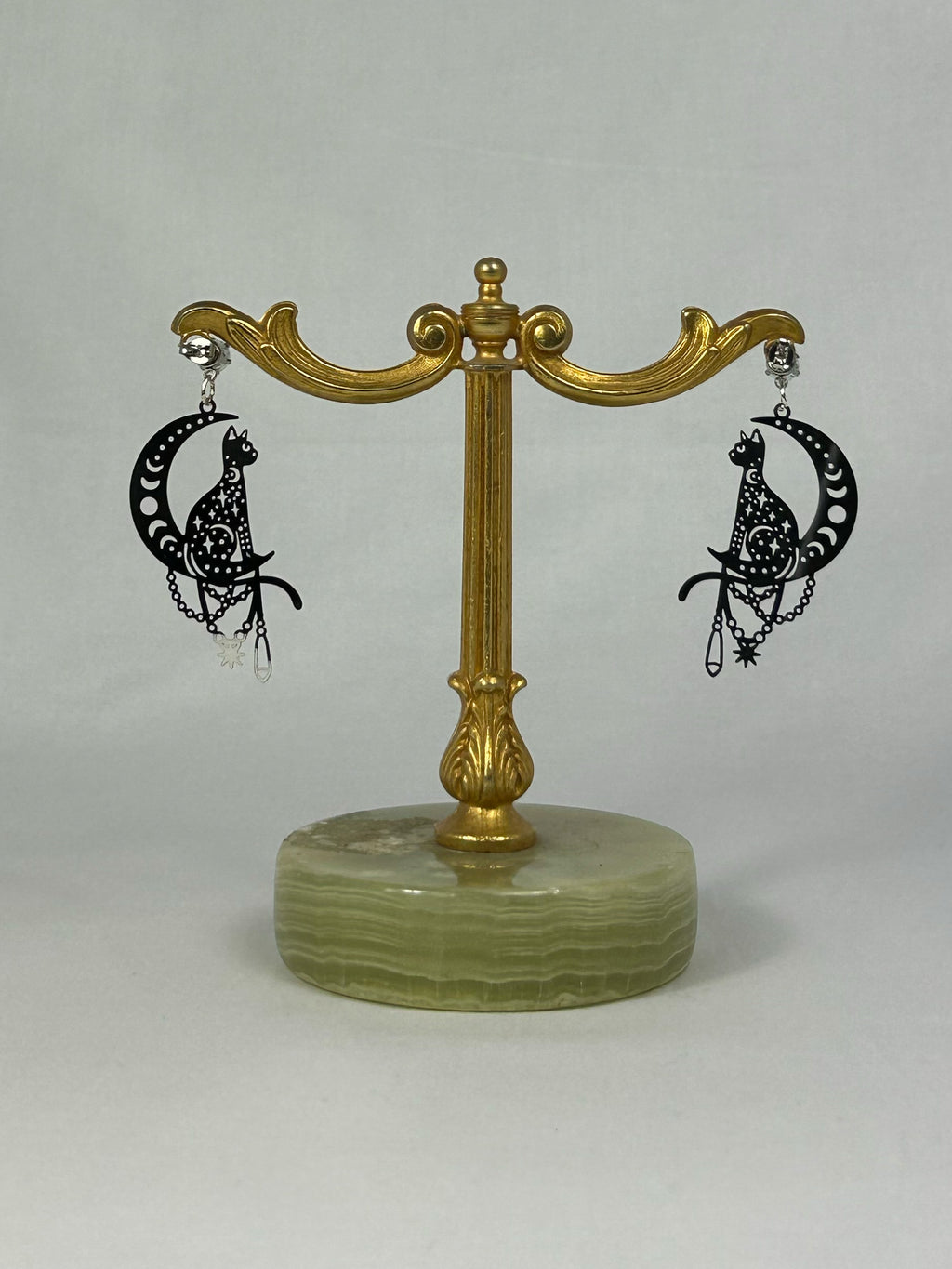 Örhängen Silver Måne Katt