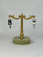 Örhängen Svart Vit Katt