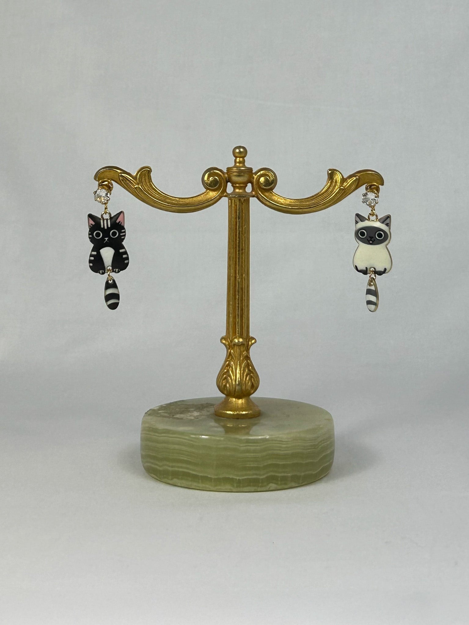 Örhängen Svart Vit Katt