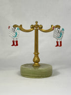 Örhängen Vit Blå Höna