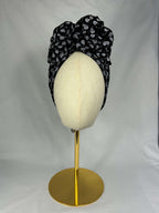 Turban Silver Svart Mönstrad