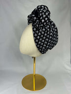 Turban Silver Svart Mönstrad