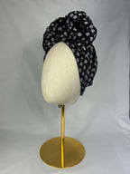 Turban Silver Svart Mönstrad