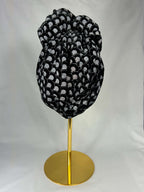 Turban Silver Svart Mönstrad