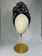 Turban Silver Svart Paljett