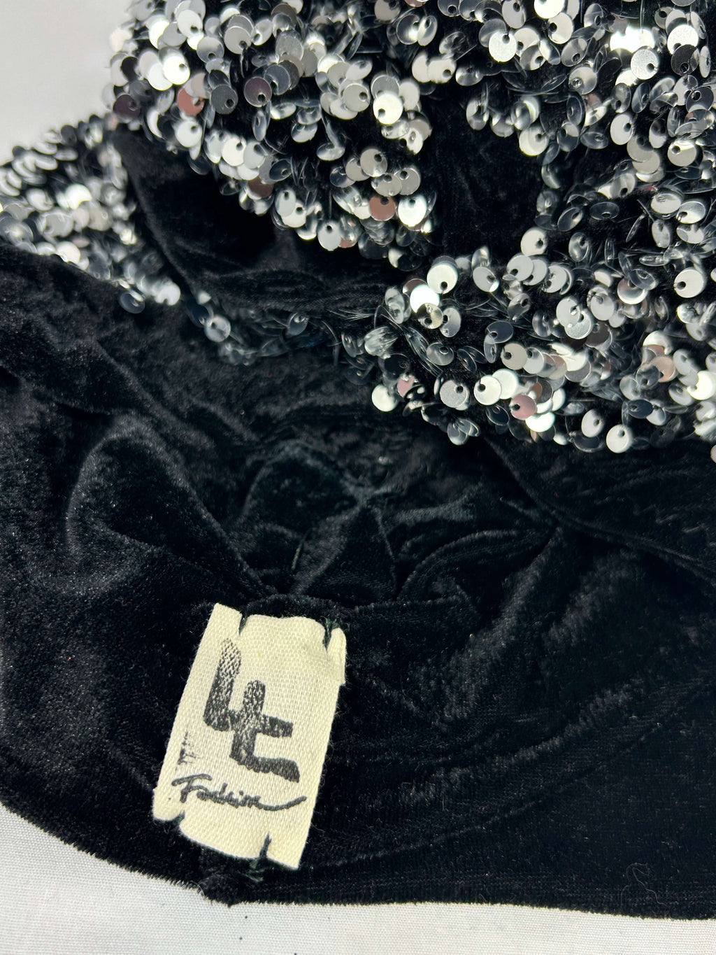 Turban Silver Svart Paljett